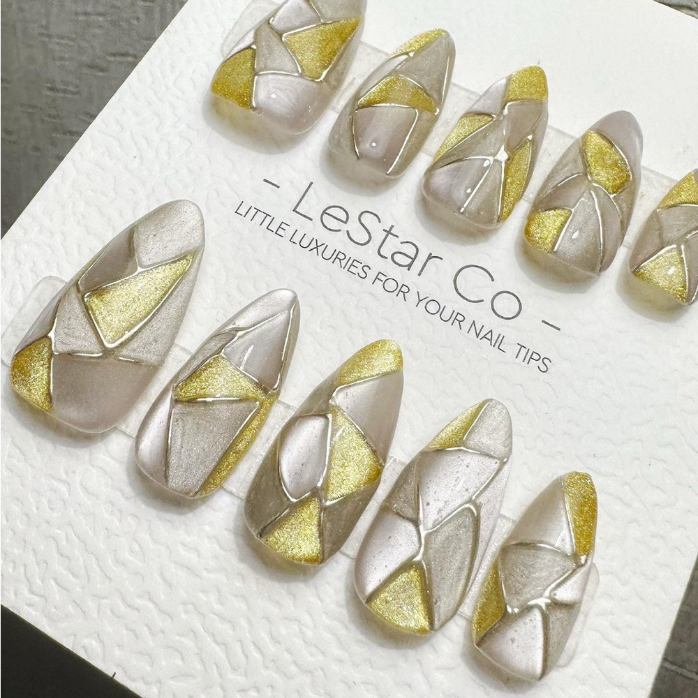LeStar Co Yellow Gold and Silver Nail Tips